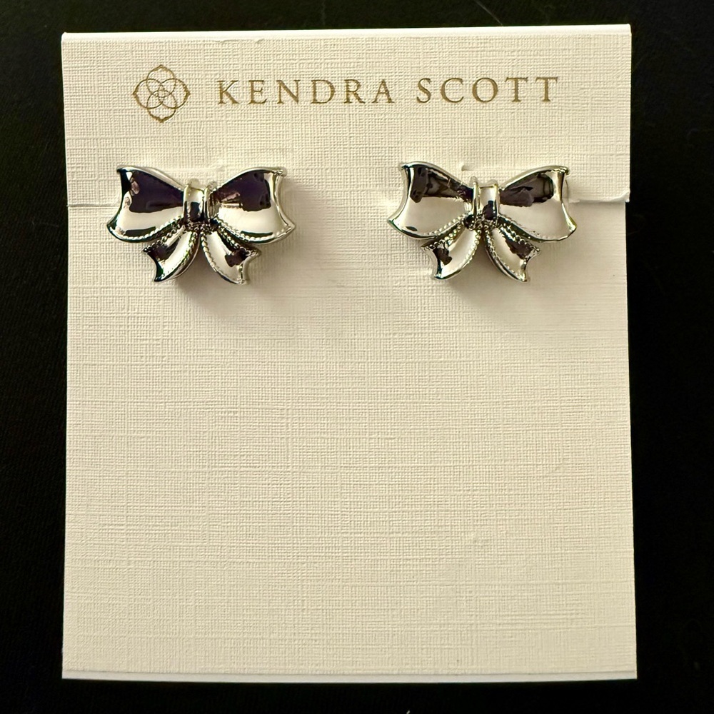 Kendra Scott Silver Bow Stud Earrings - NWT